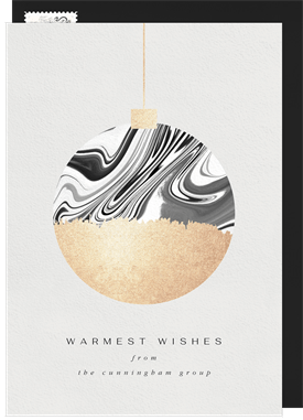 'Marbled Ornament' Business Holiday Greetings Card