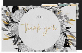 'Gilded Bouquet' Wedding Thank You Note