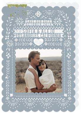 'Papel Picado Neutrals' Wedding Save the Date