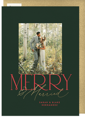 'Merry Married' Holiday Greetings Card