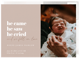 'And We Fell In Love' Birth Announcement