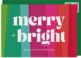 'Rainbow Merry Bright' Business Holiday Greetings Card