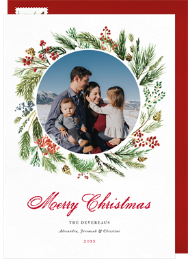 'Classic Wreath' Christmas Greetings Card