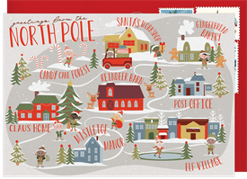 'North Pole Postcard' Holiday Greetings Card