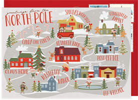 'North Pole Postcard' Christmas Greetings Card