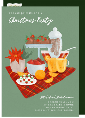 'Festive Picnic' Christmas Party Invitation