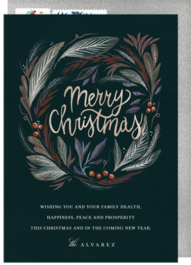 'Merry Christmas Botanicals' Holiday Greetings Card