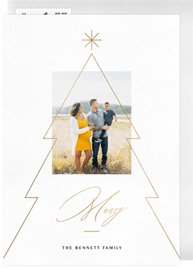 'Minimal Tree Overlay' Holiday Greetings Card