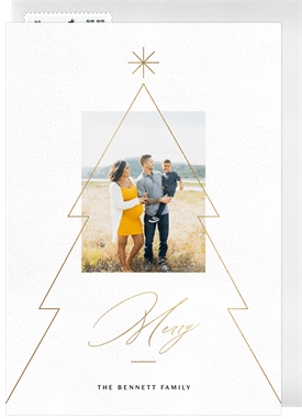 'Minimal Tree Overlay' Christmas Greetings Card