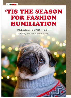 'Fashion Humiliation' Holiday Greetings Card