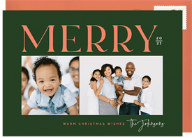 'Big Bold Merry' Christmas Greetings Card