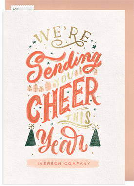 'Sending Cheer This Year' Business Holiday Greetings Card