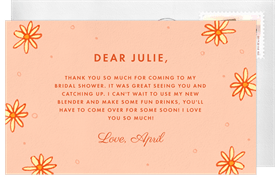 'Delightful Champagne Coupe' Bridal Shower Thank You Note