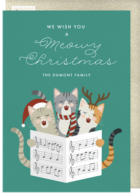 'Caroling Cats' Holiday Greetings Card