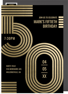 'Graphic 50' Adult Birthday Invitation