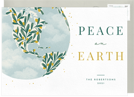 'Peaceful Botanical Earth' Holiday Greetings Card