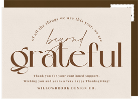 'Beyond Grateful' Business Thanksgiving Card