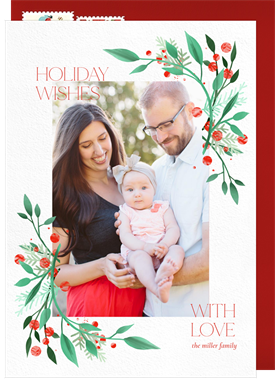 'Lush Holly' Holiday Greetings Card
