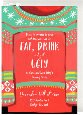 'Let's Get Ugly' Holiday Party Invitation