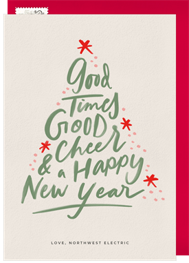 'Good Times Tree' Business New Year's Greeting Card