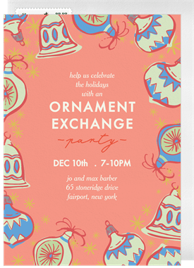 'Nostalgic Ornaments' Holiday Party Invitation