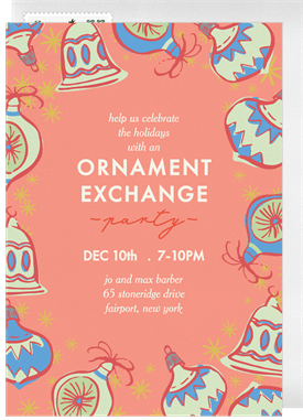 'Nostalgic Ornaments' Christmas Party Invitation