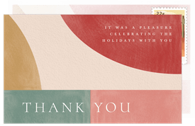'Mod Shapes' Holiday Party Thank You Note