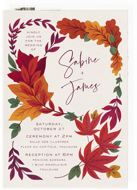 'Flowing Fall Frame' Wedding Invitation