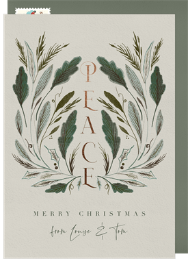 'Peace Laurels' Holiday Greetings Card