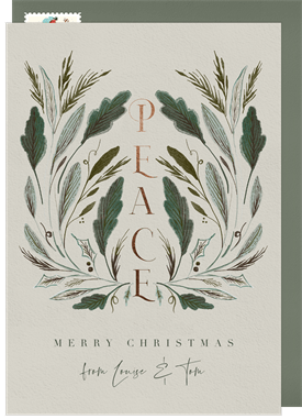 'Peace Laurels' Christmas Greetings Card