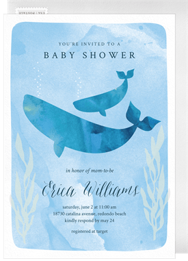 'Whalecome Baby' Baby Shower Invitation