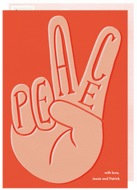 'Peace Hand' Holiday Greetings Card