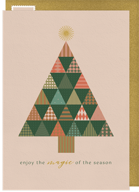 'Patterned Tree' Holiday Greetings Card
