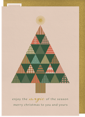 'Patterned Tree' Christmas Greetings Card