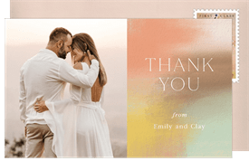 'Dreamy Hues' Wedding Thank You Note