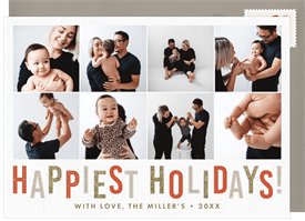 'Glitter Happiest Holidays' Holiday Greetings Card