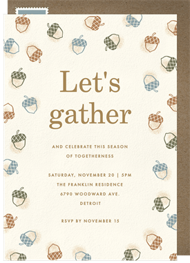 'Stamped Acorns' Fall Party Invitation