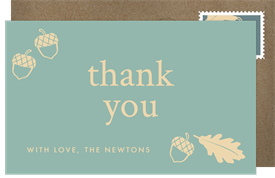 'Stamped Acorns' Baby Shower Thank You Note