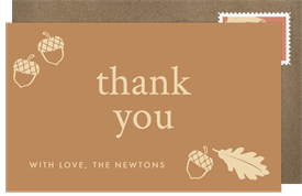 'Stamped Acorns' Baby Shower Thank You Note