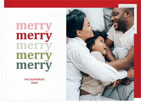 'Merry Merry Merry' Christmas Greetings Card