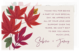 'Flowing Fall Frame' Wedding Thank You Note
