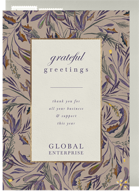 'Elegant Greetings' Business Holiday Greetings Card