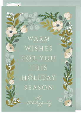 'Winter Greenery Arch' Business Holiday Greetings Card