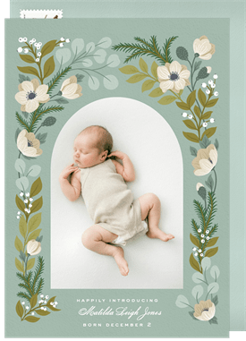 'Greenery Arch' Birth Announcement