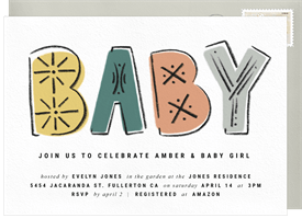 'Trendy Baby' Baby Shower Invitation