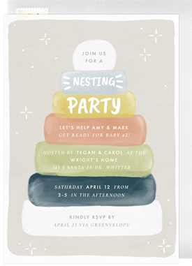'Stacker Toy' Nesting Party Invitation