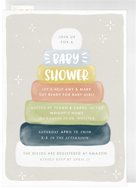 'Stacker Toy' Baby Shower Invitation