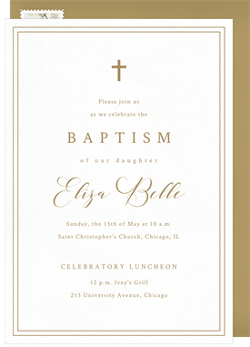 'Classic Grace' Baptism Invitation