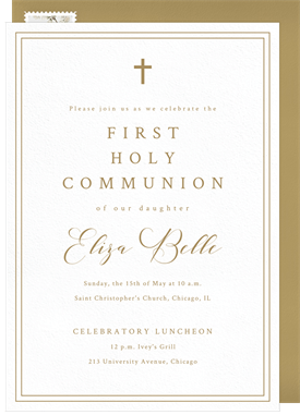 'Classic Grace' First Communion Invitation