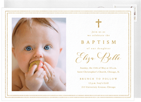 'Classic Grace Photo' Baptism Invitation